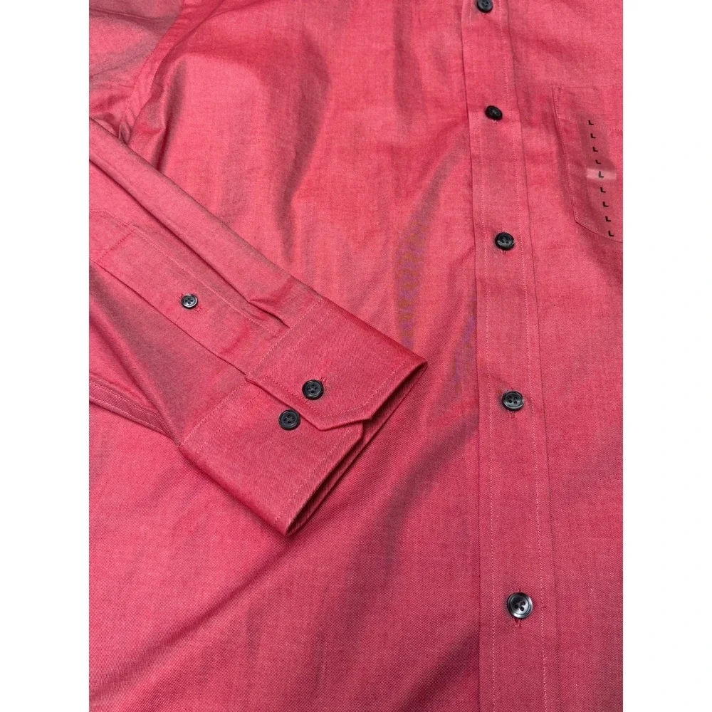 NWT Banana Republic‎ Mens Red Cotton Twill Long Sleeve Button Down Shirt Large